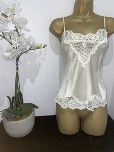 SULIS SILK PURE SILK CREAM CAMI LOUNG TOP SIZE 12 - Picture 1 of 15