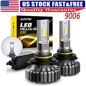 2PCS 6500K Xenon White LED 9006 Headlight Bulbs HI/LO Beam 40000LM 500% Brighter - Picture 1 of 11