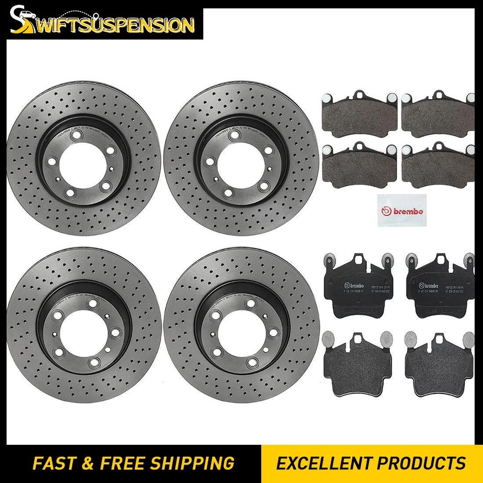 Juego de pastillas de freno de disco delanteras traseras Brembo rotor de freno de disco para Porsche 911 2006-2012 Foto 1 de 4