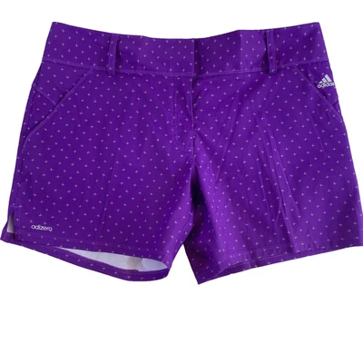 Adidas Shorts Women Sz 10 Purple All over Print Golf Active Adizero - Image 1 of 4