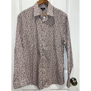 NUEVO CON ETIQUETAS EXPRESS Hombres Calce Ajustado Estampado Floral Camisa Manga Larga Con Botones Talla M - Imagen 1 de 6