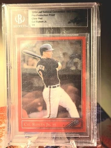 1/1 LEAF NATIONAL CONVENTION '92 METAL CAL RIPKEN JR PROD. PROOF CLEAR RED 2019 - Picture 1 of 16