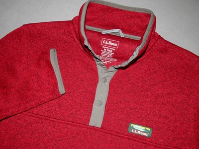 L.L. Chaqueta polar suéter a presión con cuello rojo Bean Pull Over para hombre mediana Foto 1 de 4