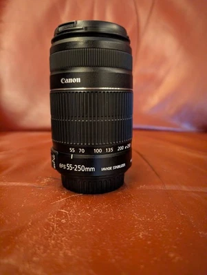Canon EF-S 55-250mm f/4-5.6 IS II Telephoto Zoom Lens w/ Caps – Clean, Tested - Image 1 of 3