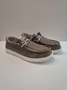 Hey Dudes Wally Embossed Flag Brown Size 13 Faux Leather No Box American Flag - Picture 1 of 11