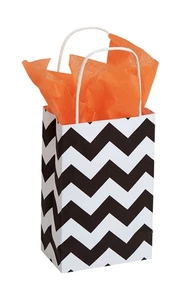 SSWBasics Pequeñas Bolsas de Compras Clásicas de Papel Chevron - Estuche de 100 - Bolsas con - Imagen 1 de 1