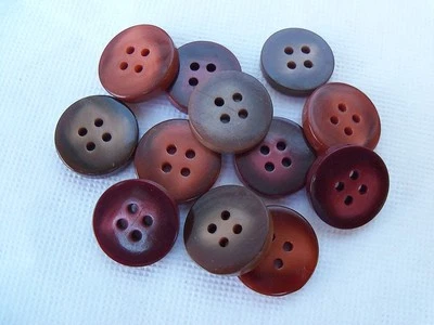 12 VINTAGE CASEIN TABLET BUTTONS MIXED FUN MARBLED COLORS CRAFTS SEWING NOS 14mm - Image 1 of 3
