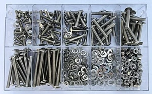 Sortiment - Becherschrauben/Flachkopf Tellerschrauben  M4 Edelstahl 440 Teile - Bild 1 von 2