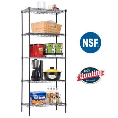5-Wire Shelving Unit Steel Large Metal Shelf Organizer Garage Storage Shelves - Image 1 of 4