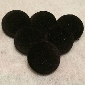 Black Velvet Buttons 10mm 16mm 18mm 20mm 23mm 25mm 31mm 37mm Small & Large - Picture 1 of 2