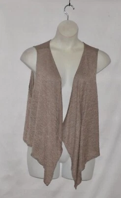 Chaleco tejido frontal con cortina abierta talla M color topo Foto 1 de 2