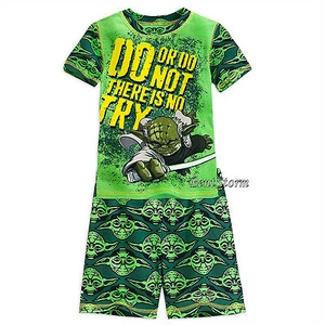 STAR WARS Jedi YODA PJ Pals Short Set Pajamas for Boys 2 PC Disney STORE SZ 4-7 - Picture 1 of 3