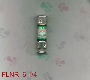 FLNR 6 1/4 FUSIBILE 6 1/4 Amp SLO BLO 250 VOLT FLNR6 1/4 - Foto 1 di 2