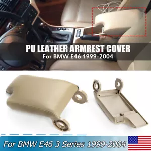 Center Console Lid Armrest For BMW E46 3 Series 1999-2005 Arm Rest Cover Beige - Bild 1 von 9