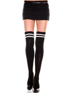 sexy MUSIC LEGS stripe TOPS referee ATHLETIC school THIGH highs STOCKINGS socks - Picture 1 of 1