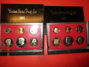 1981 S & 1982 S PROOF Set in Original Box US Mint (5 Coin Set)- LOT OF -2 - Picture 1 of 5