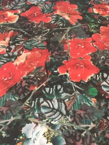 Hardy'sTextile 100%Silk Satin Digital Print DIY Dress Scarf Skirt Top Skirt(#55) - Picture 1 of 1
