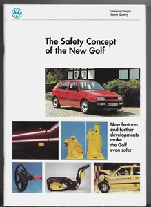 Volkswagen Golf Mk3 Safety Concept 1992 UK Market Press & Salesmans Brochure - Picture 1 of 2