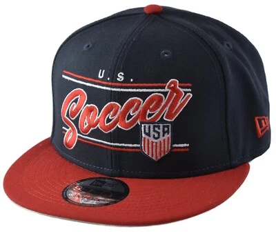 New Era 9FIFTY Equipo EE. UU. Fútbol Olímpico Azul Marino y Rojo Para hombres Gorra Snapback Foto 1 de 4