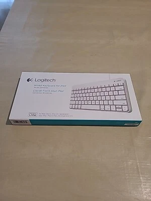 Logitech Wired Keyboard for iPad , iPad2 and iPad 3rd Gen - White NEW 30 Pin - Image 1 of 4