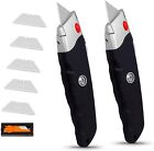 Internet's Best Premium Utility Knife - Set of 2 - Retractable Razor Knife Set -