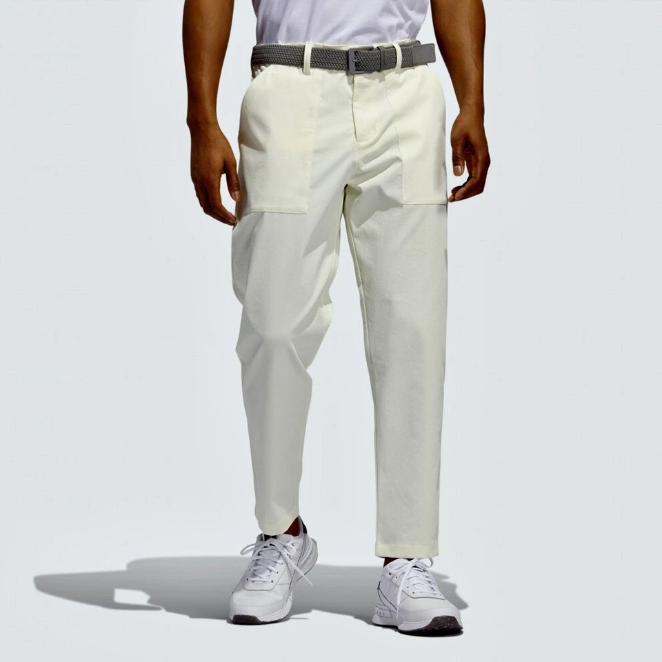 Mens ADIDAS Go-To Progressive Loose Fit Golf Pants IQ2966 Ivory 38