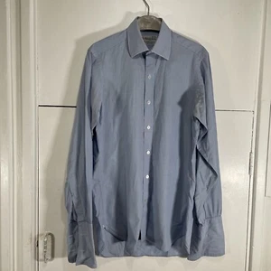 Turnbull & Asser Shirt Light Blue Double Cuff Long Sleeve 14.5” 37cm - Picture 1 of 7