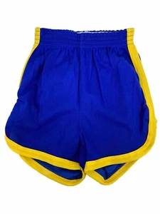 Vintage Small Gym Shorts Royal/Gold Dodger Neu ohne Etikett 70er 80er Unisex Delphin Orlon - Bild 1 von 7