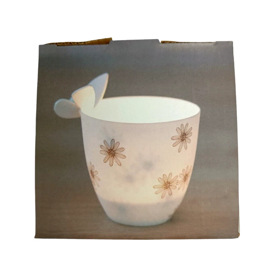 Räder Mini Poesielicht für Kerze Porzellan Kerzenhalter Licht Deko weiß Blumen - Bild 1 von 4