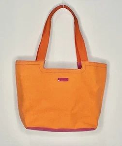 Reaction Kenneth Cole Tangerine & Pink Med Tote Canvas Shoulder Bag Purse NEW - Picture 1 of 16