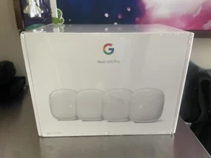 New & Sealed Google Nest Wifi Pro, Wi-Fi 6E, 4 Pack |White. GA03691-US - Photo 1/5