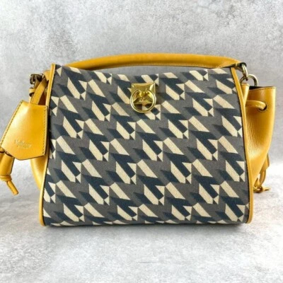 Mulberry Small Iris 2way Shoulder Bag Handbag Charm Yellow Color Used - Image 1 of 4