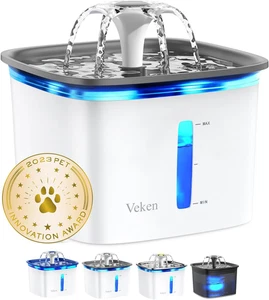Veken Innovation Award Winner 95Oz/2.8L Pet Fountain, Automatic Cat Water Founta - Picture 1 of 12