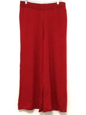 Charter Club Luxury 100% Cashmere Size L Calypso Red Soft Pull-on Culotte Pants - Image 1 of 4