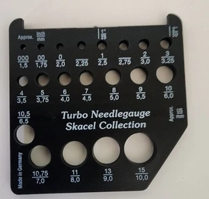 Skacel Turbo Needle Gauge Store Display Sample -Inch & mm Sizing Colors Vary SM - Picture 1 of 2
