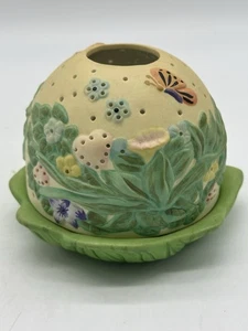 Yankee Candle Jar Candle Holder Ceramic Lamp Garden Memories Butterflies - Picture 1 of 8