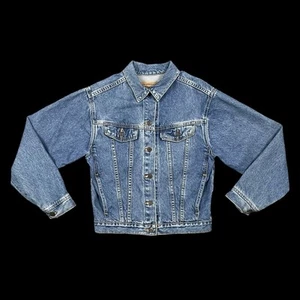 VTG 90s Levi's Denim Jean Jacket Size XL Blue Button Western Trucker MADE IN USA - Picture 1 of 15