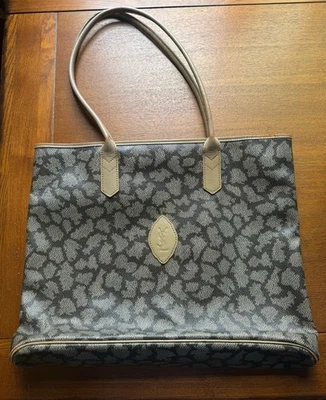 Yves Saint Laurent Brown/Taupe Coated Canvas Leather Tote/Shoulder Bag W/COA - Image 1 of 4