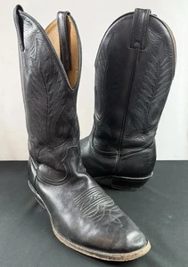 Boulet Western Boots Mens 10 1/2 3E Black Leather Cowboy Made In Canada - Photo 1/15