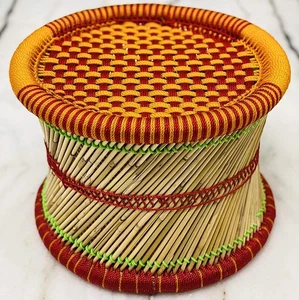 Indian Traditional Handmade Bamboo Cane Muddi Multicolor Free Shipping - Picture 1 of 4