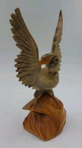 Hand-Carved Wooden Eagle Sculpture Vintage USSR Russian Art Collectible 7.5" - Picture 1 of 11