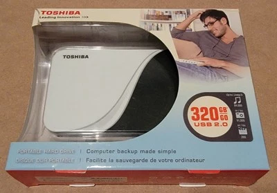 Toshiba Portable External Hard Drive 320GB USB 2.0 HDDR320E04XW - Image 1 of 3