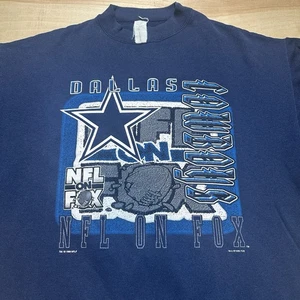 VTG Dallas Cowboys 1995/1996 Blue Crew Neck Sweatshirt Mens Size XL Navy - Picture 1 of 11