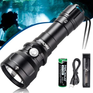 Linterna de buceo recargable con luz LED impermeable de 400 pies bajo el agua - Imagen 1 de 11