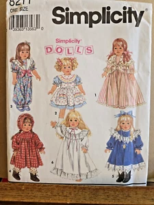 Schnittmuster Simplicity Mädchen Puppenkleidung Schnittmuster Vintage ungeschnitten 8211 - Bild 1 von 2