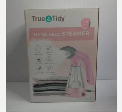 True & Tidy Pink Plastic Handheld Garment Steamer Water Tank 8' Power Cord