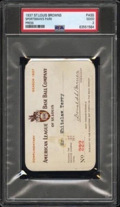 1937 BROWNS PASS VALID LOU GEHRIG HRS #436-437/#443/#456 DIMAGGIO 3HR GAME PSA 2 - Picture 1 of 21