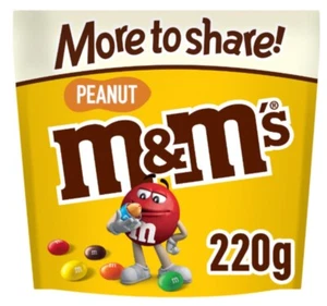 M&M's Crunchy Peanut & Milk Chocolate Sharing Pouch Bag 220g - Picture 1 of 1