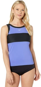 Nike Women's Solid Splice High Neck Tankini Polyester-Elastane Sapphire size S - Picture 1 of 1
