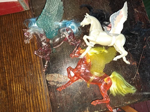 Mattel She Ra Horse Mount Lot CRYSTAL MOONBEAM & SUNDANCE and Swiftwind w/wings Cover